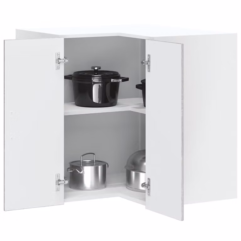 Pensile da cucina ad angolo moderno vidaXL in MDF e composito, Grigio e Bianco, H: 57 cm, L: 60 cm, P: 57 cm