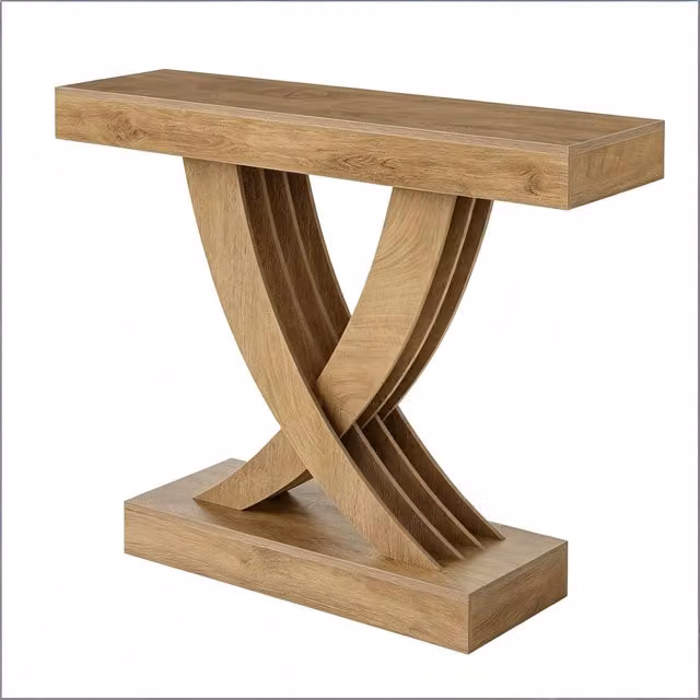 Tavolo Consolle REDOM in MDF Marrone con Gambe a X per Soggiorno e Ingresso, Larghezza: 110 cm – 1