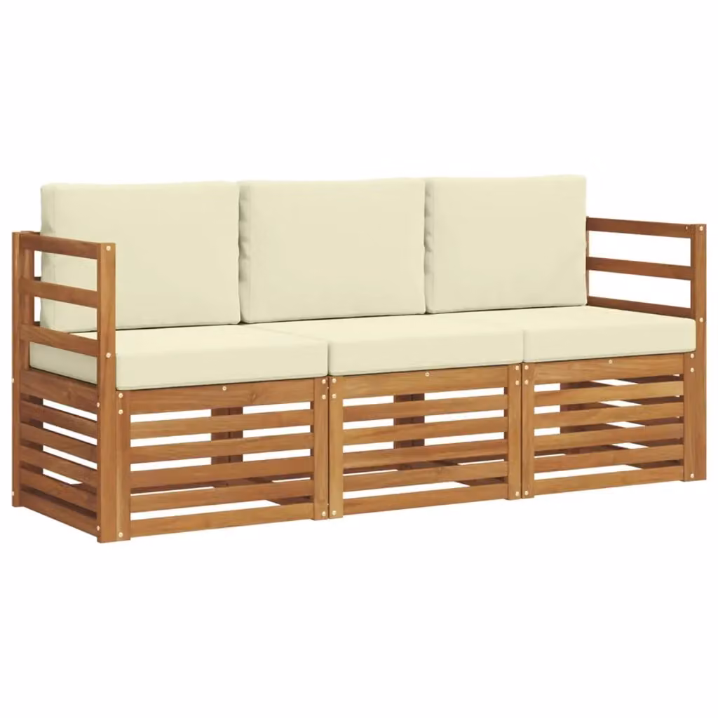 Set di divani da giardino vidaXL in legno di acacia massello con cuscini beige – 2