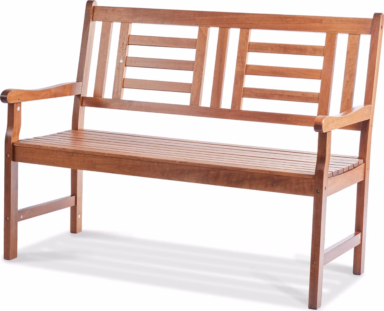 SucceBuy Panca da giardino in legno da 48", portata 700 lbs, seduta da esterno con schienale e braccioli, ideale per giardino, parco, cortile, portico