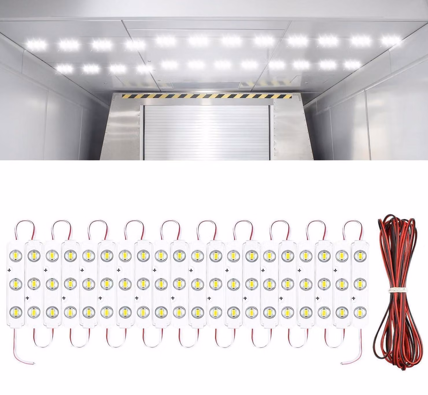 Strisce LED per interni, 60 LED, 12V, con cavo di prolunga da 5 metri, colore bianco