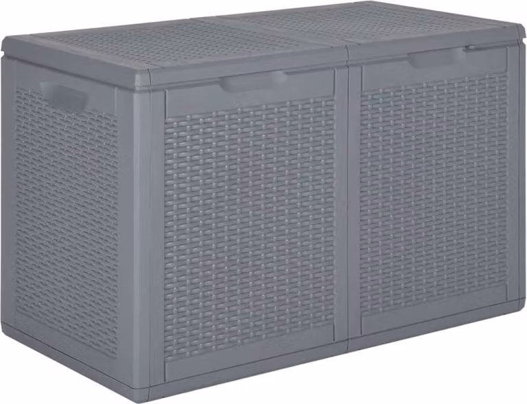 The Living Store Gartenbox Grau PP Rattan 180 L