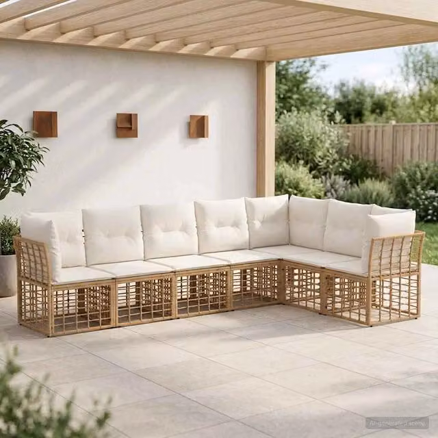 Set di divani da esterno Naturale Poliestere 3437480