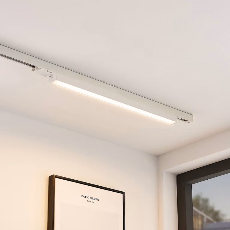Arcchio LED a binario, bianco, 69 cm, 3.000 K Harlow, Bianco / Opale, Studio / Ufficio, Alluminio, Moderno