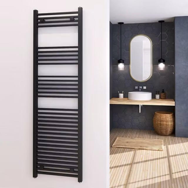 Termoarredo da design 100x47 cm antracite con tubi quadrati PRATO