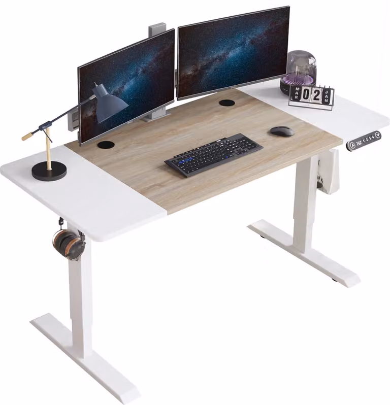 Hilodesk Scrivania Regolabile in Altezza, Scrivania Elettrica Regolabile in Altezza, Tavolo da Computer 160 cm, Scrivania da in Piedi, Bianco