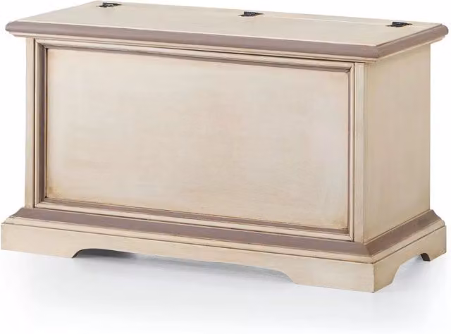 Cassapanca in legno avorio e rosa l.100 x p.43 h.57 - Mobili 2G