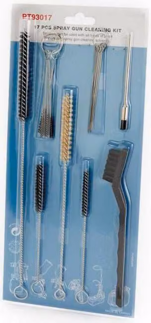 Set di pulizia per pistole a spruzzo PT93017 per pistole a spruzzo 17 pezzi