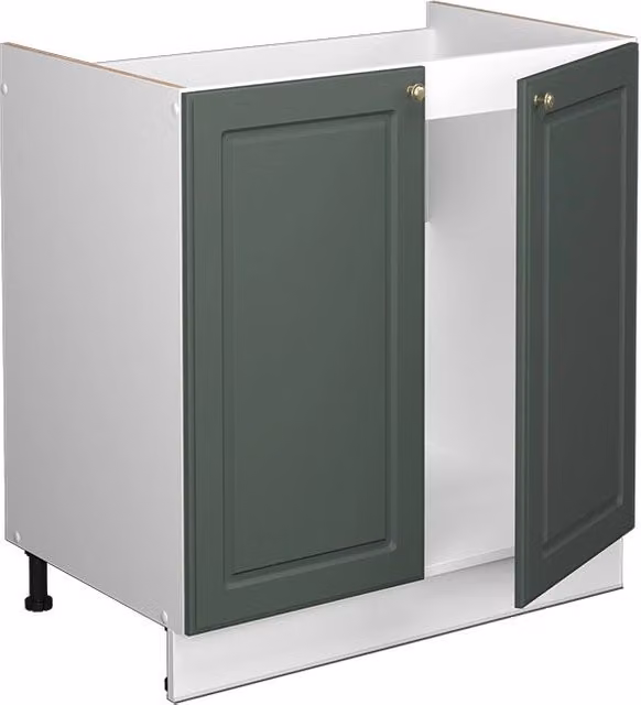 Mobile lavello cucina Fame-Line Verde-oro rustico/Bianco 80 cm, PL Antracite Vicco