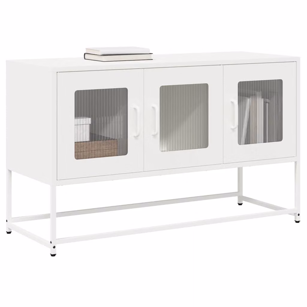 Mobile TV vidaXL Bianco in Metallo Moderno L: 100,5 cm, P: 39 cm, H: 60,5 cm