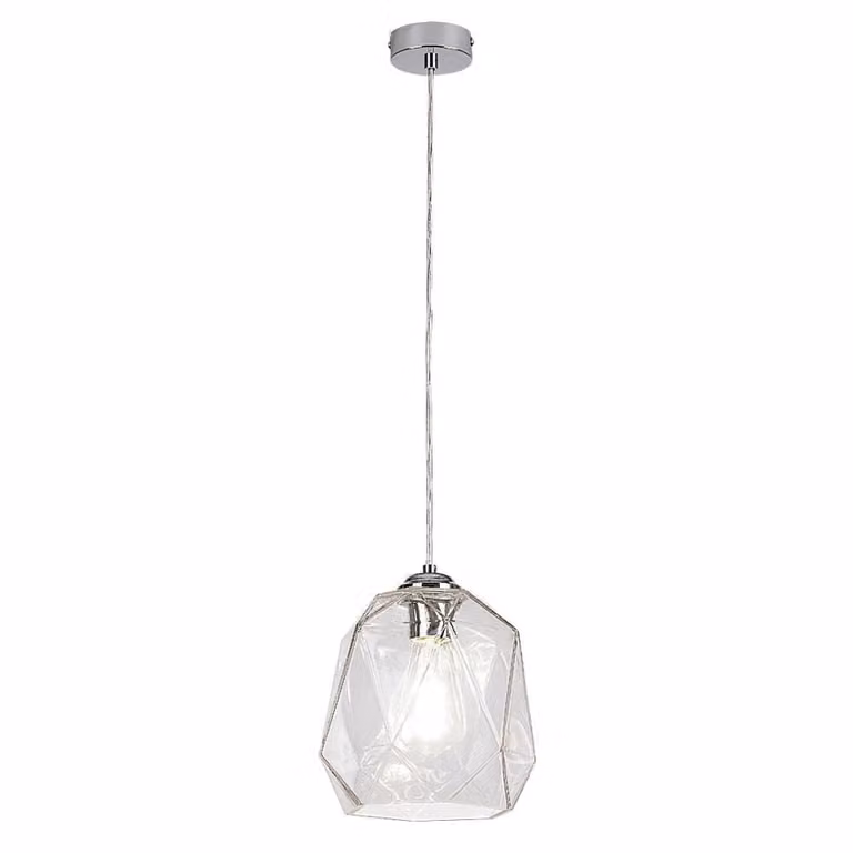 Rabalux 72012 Lampada a sospensione 1 spot Shivani, E27, argento, rotonda, moderna, ø200mm
