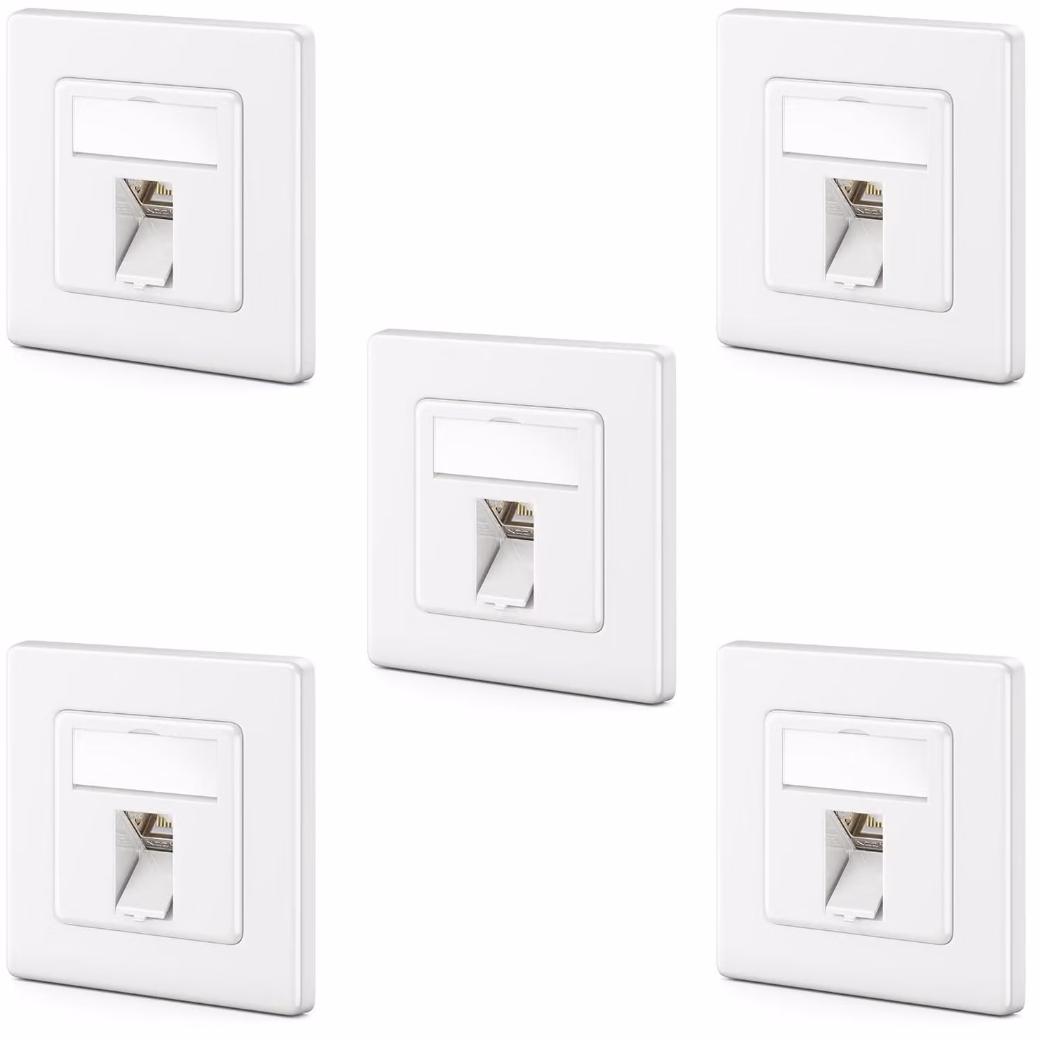 deleyCON, presa di rete CAT7, 1 porta, 10 Gigabit, da incasso, confezione da 5 pezzi - Bianco