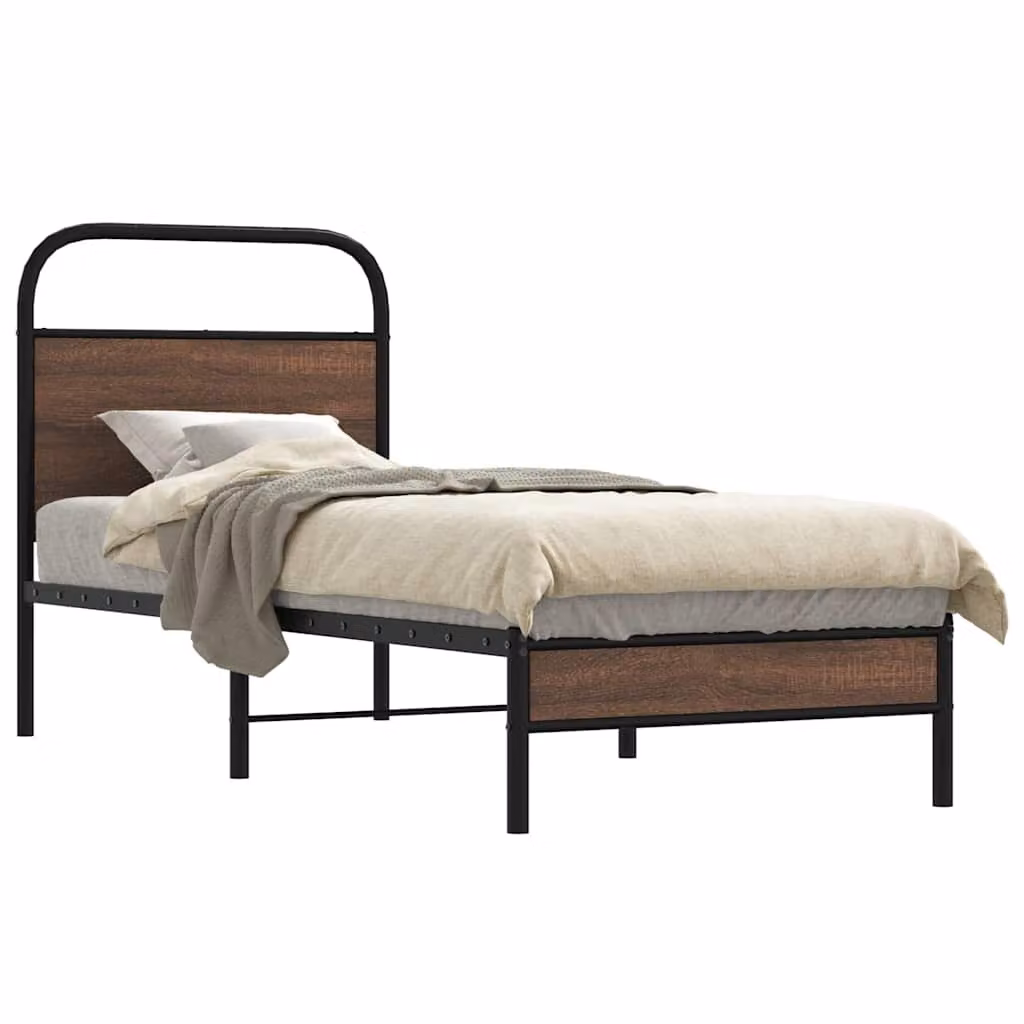 vidaXL Giroletto senza Materasso in Rovere Marrone L/P/H: 200 x 80 x 207 cm