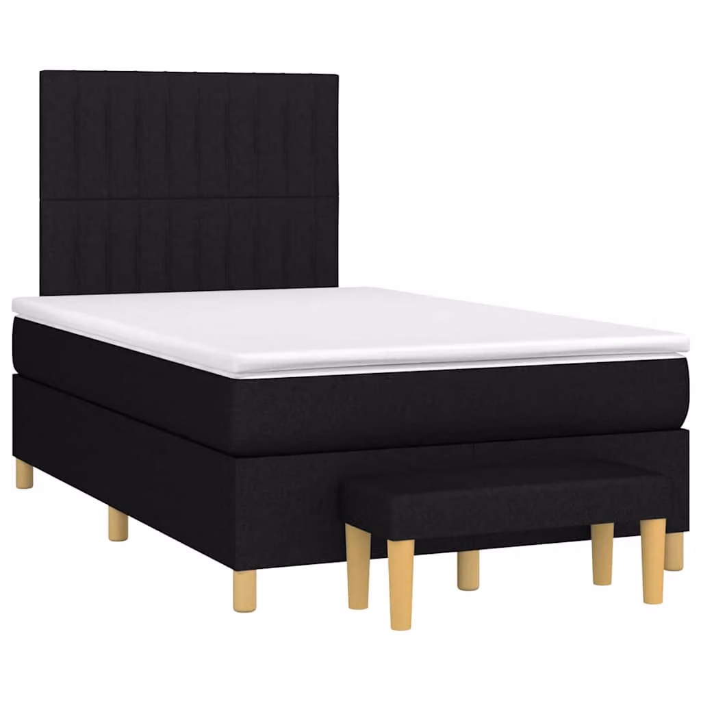 vidaXL Giroletto a Molle con Materasso Ibrido Nero e Bianco L/P/H: 120 x 200 x 123 cm