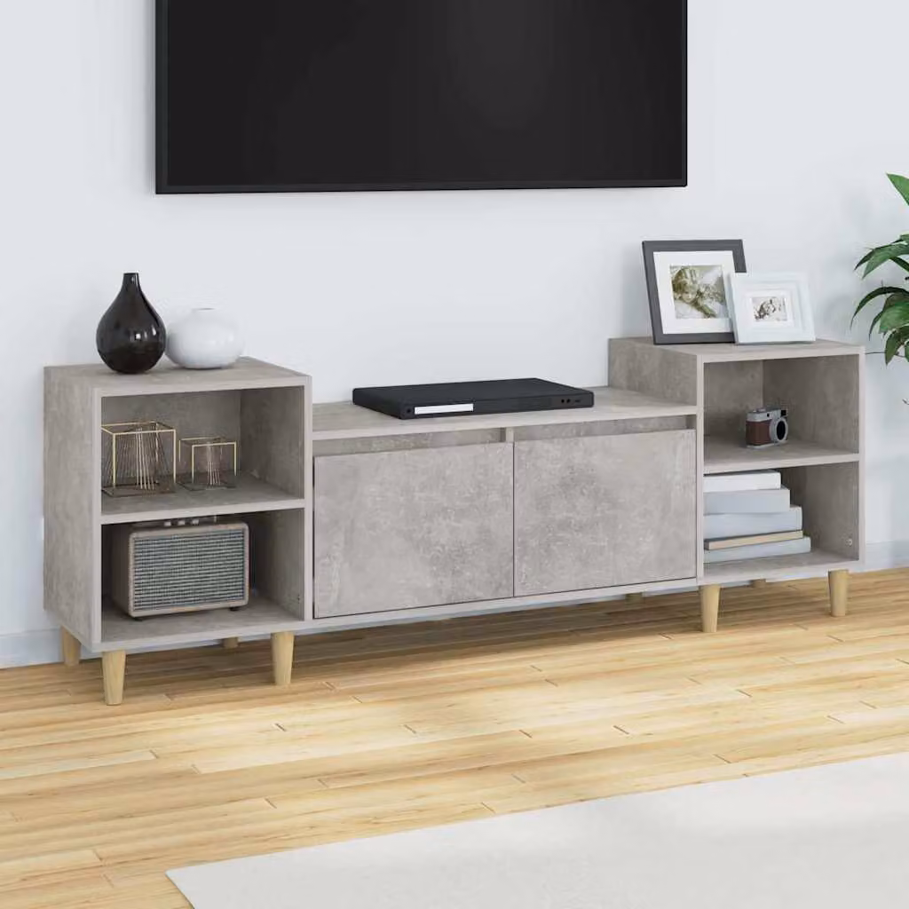 Mobile per TV vidaXL in legno e MDF stile rustico, Grigio, L 160 x P 35 x H 55 cm