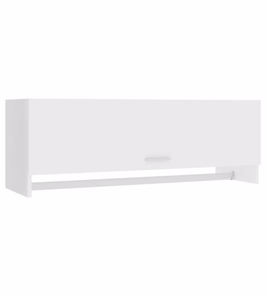 Armadio a muro bianco vidaXL in legno MDF con ante a battente e appendiabiti L 100 cm x P 32,5 cm x H 35 cm – 2