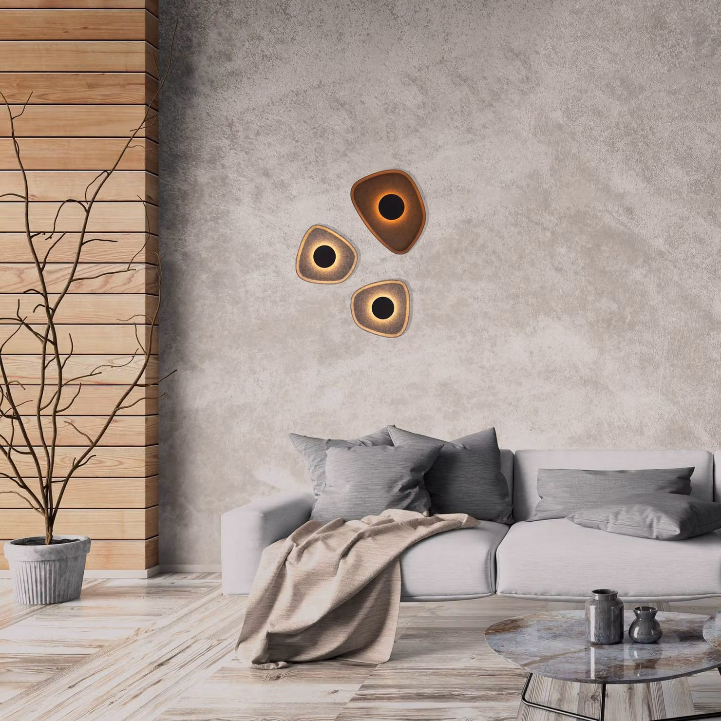 Zambelis Applique da parete 23175, Alluminio / Grigio / Zincato, Soggiorno / Sala da pranzo, Metallo, Moderno, Applique