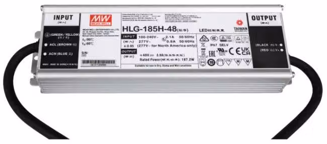 Alimentatore LED Meanwell 185 W / 48 V HLG-185H-48