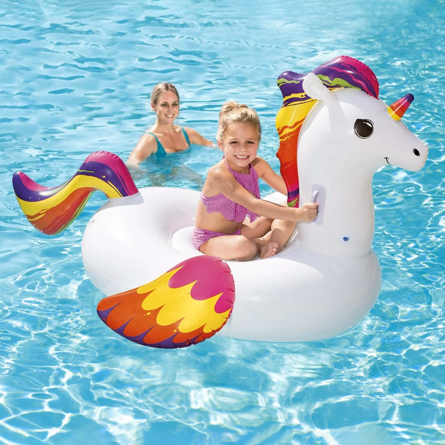 Unicorno gonfiabile fantasy cavalcabile Bestway multicolore L/P/H: 163 x 110 x 95,5 cm – 2