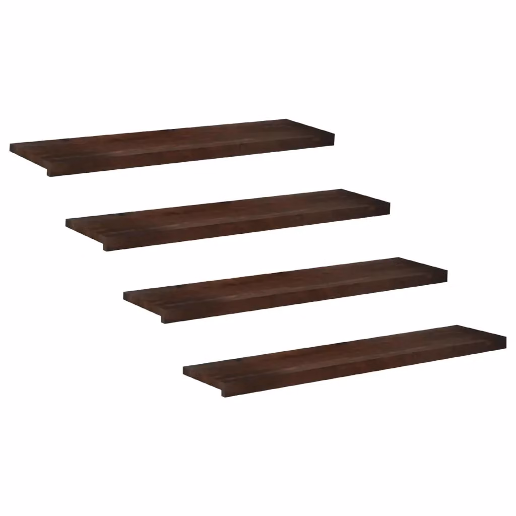 Set di 4 tappeti per scale vidaXL in legno, colore marrone, L: 120 cm, P: 30 cm, H: 2 cm – 2