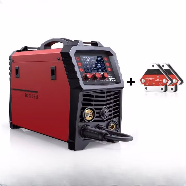 Lasmachine – Saldatrice multifunzione 6-in-1: MIG, TIG, MMA, saldatrice a punti – 220V – Con magneti per il fissaggio degli elettrodi