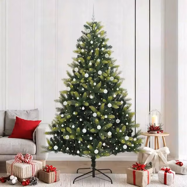 Albero di Natale Artificiale con LED Warm White verde vidaXL Altezza: 240 cm – 1