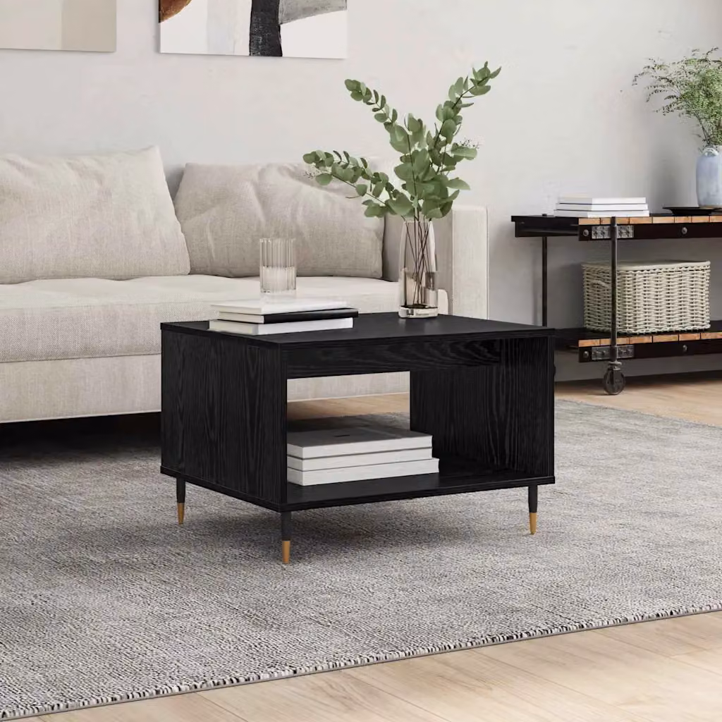 Tavolino da salotto vidaXL in stile industriale, colore nero, L: 60 cm, P: 50 cm, H: 40 cm