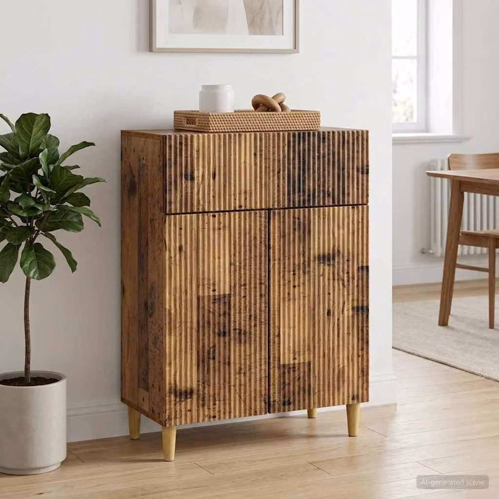 Credenza moderna vidaXL in legno ingegnerizzato marrone L: 66 cm, P: 34,5 cm, H: 90 cm
