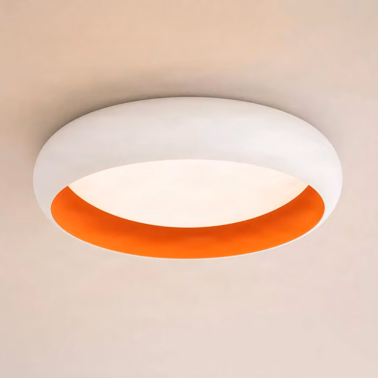 Plafoniera soffitto Serava Lindby, dimmerabile, Bianco / Opale, Soggiorno / Sala da pranzo, Plastica, Moderno, Plafoniera