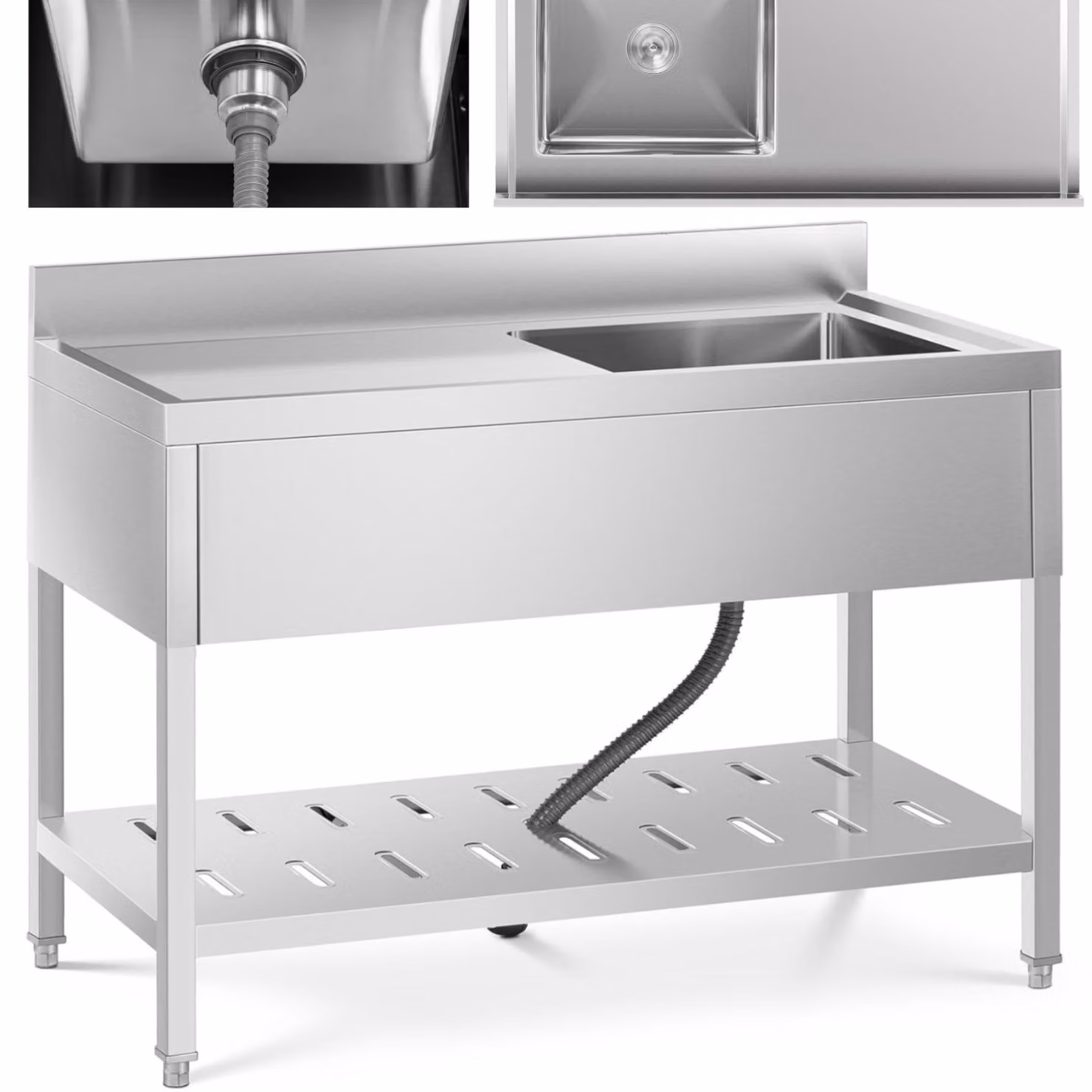 Expondo Royal Catering Lavello - 1 vasca - Acciaio inossidabile - 120 x 60 cm