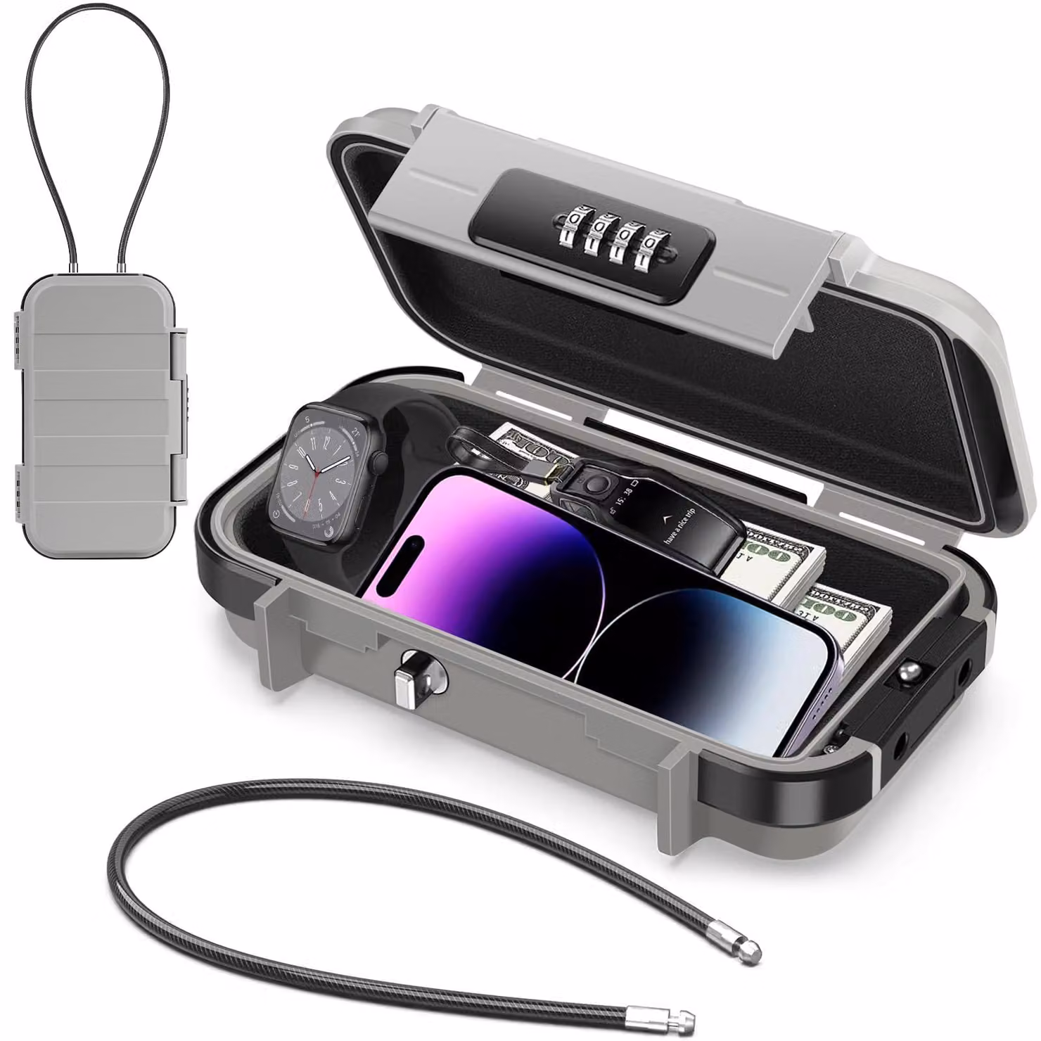Cassaforte portatile con combinazione a 4 cifre e design impermeabile