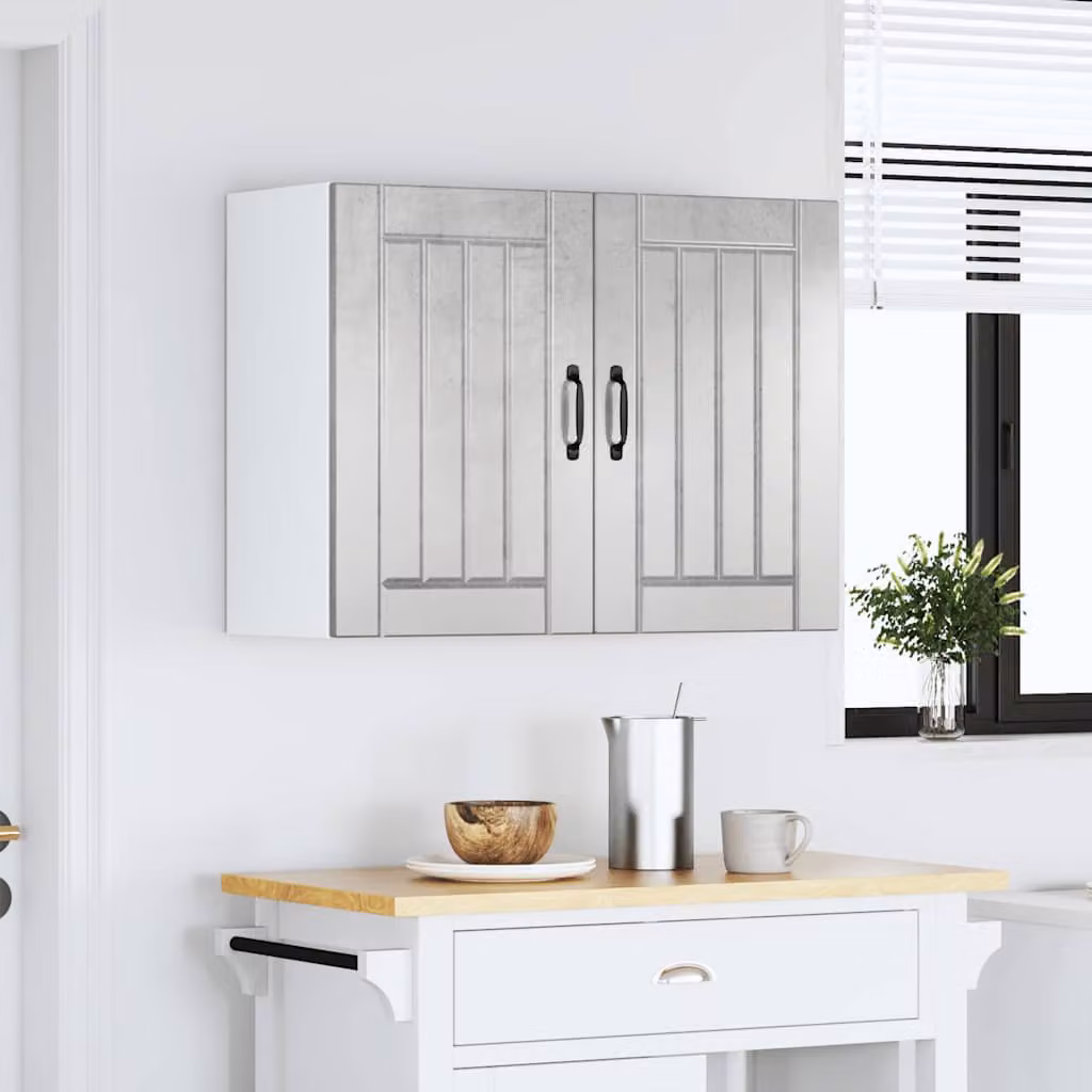 vidaXL Pensile da Cucina Lucca Grigio Cemento in Legno Multistrato