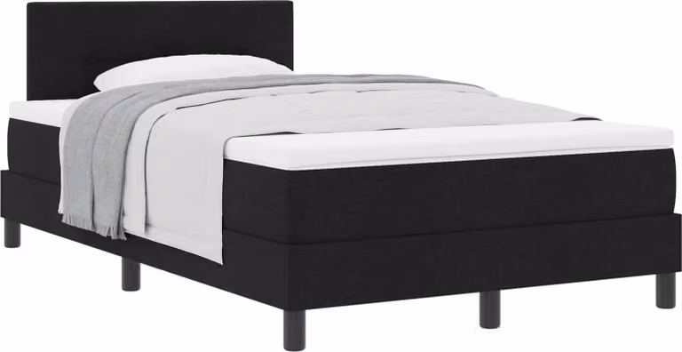 Letto a molle con testiera Nero 120 x 190 cm Tessuto