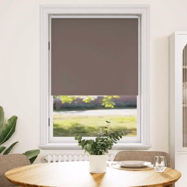 Tenda a rullo oscurante termoisolante vidaXL in poliestere, colore marrone, L: 120 cm, H: 175 cm