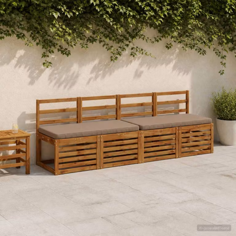 Cuscino per Panchina vidaXL VUGHT in Poliestere, Colore Tortora, con Rivestimento Lavabile e Resistente ai Raggi UV