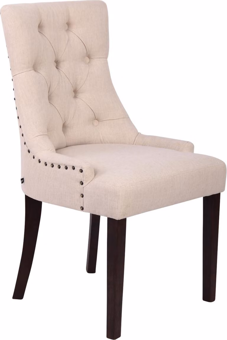 Elegante sedia da pranzo - Elegante sedia da cucina, elevato comfort di seduta, struttura in legno di gomma | Colore: crema | Tonalità: antico