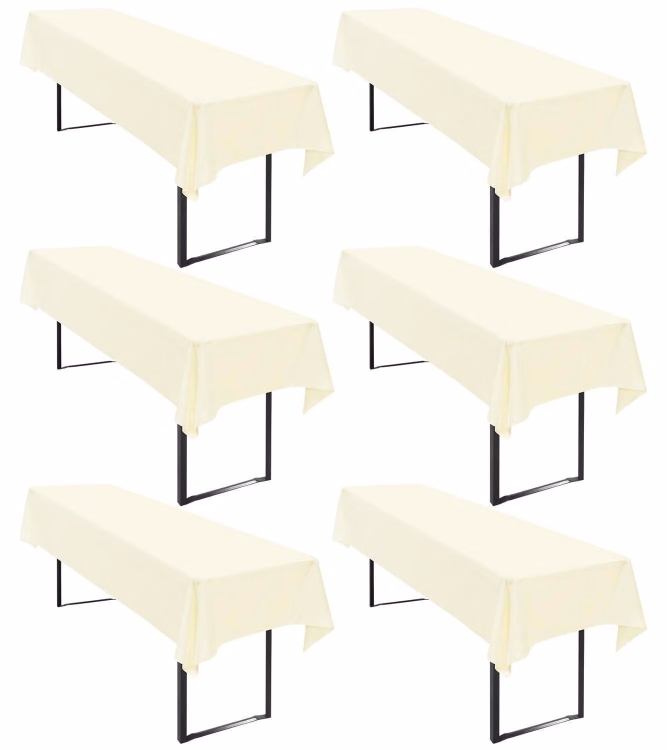 Tovaglia per birreria, set da 6 pezzi, 110 x 260 cm, color beige, in poliestere