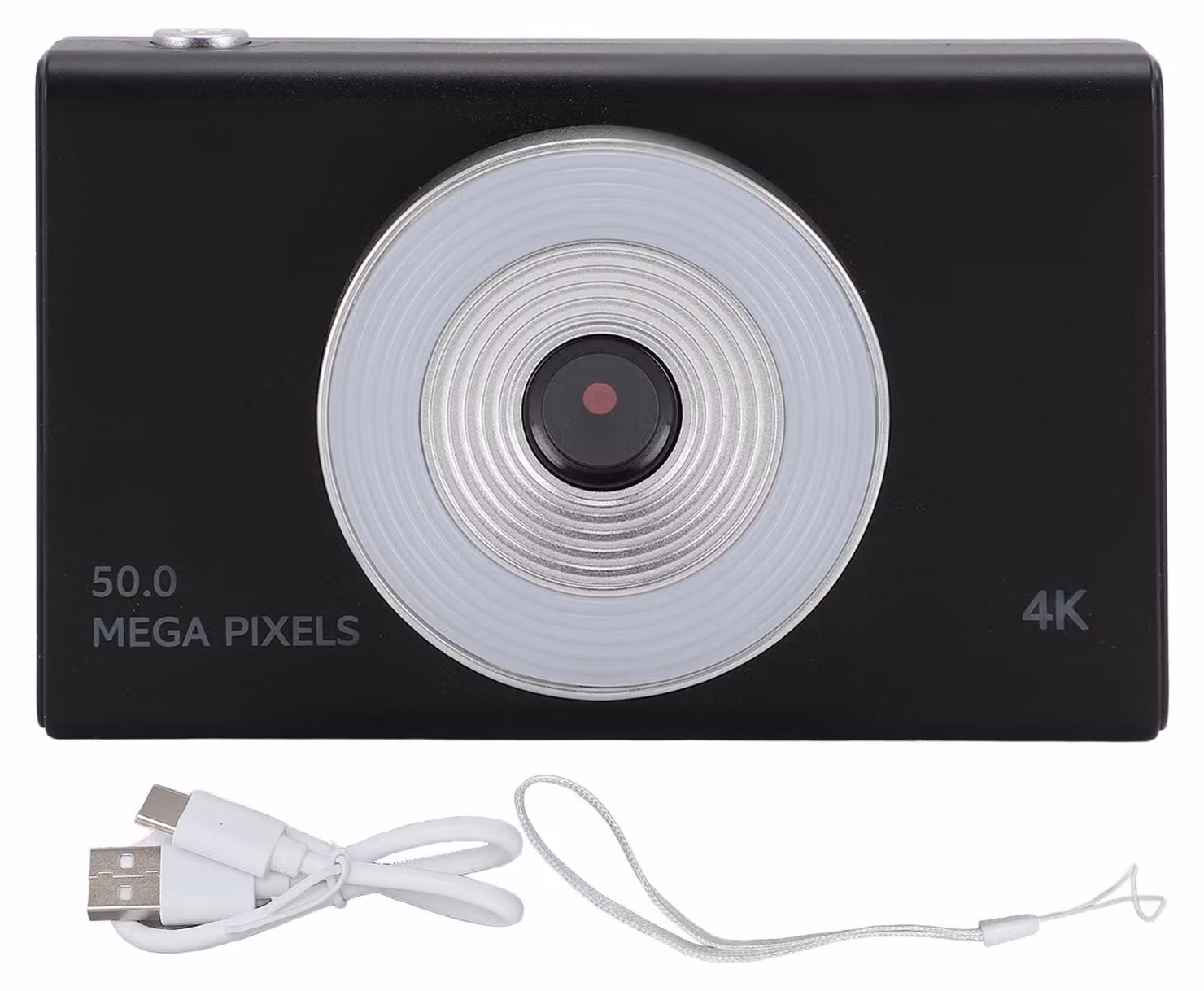 Fotocamera digitale per bambini con luce di riempimento, 4K HD, sensore CCD retrò, zoom ottico, per studenti, adolescenti, ragazzi, ragazze, anziani, nera