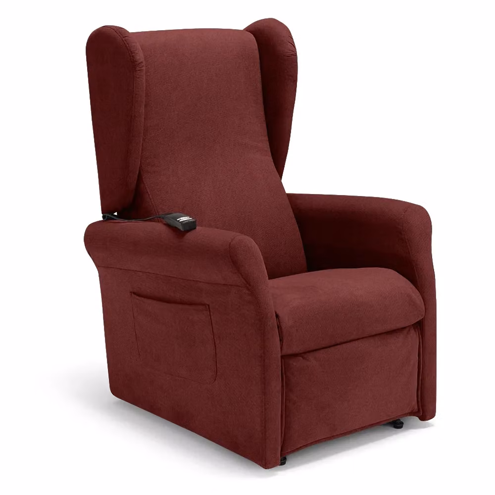 Poltrona relax elettrica Redokasa PISA con funzione alzapersona e reclinazione, 2 motori, tessuto antimacchia, colore rosso – 2