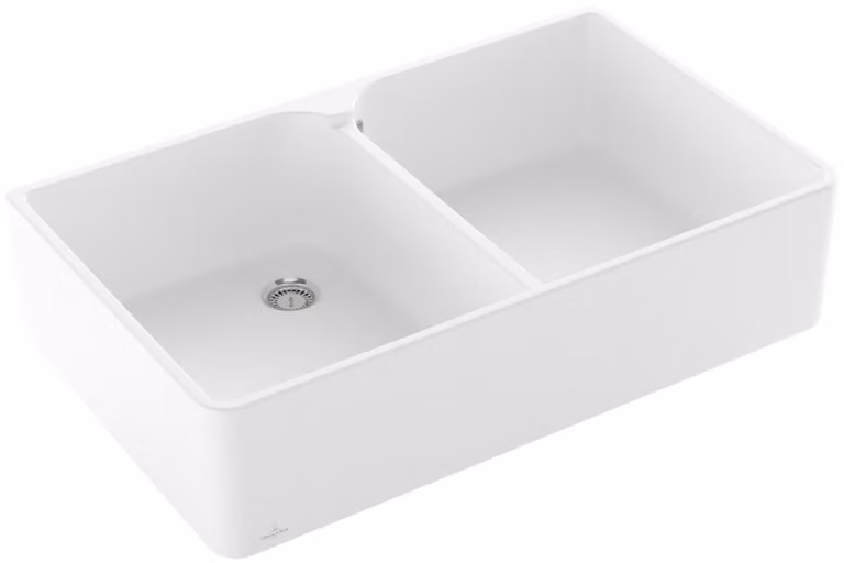 Villeroy & Boch VB lavello 90 X lavello doppia vasca 639001 900x550 mm PietraBianco VetroceramicaPlus