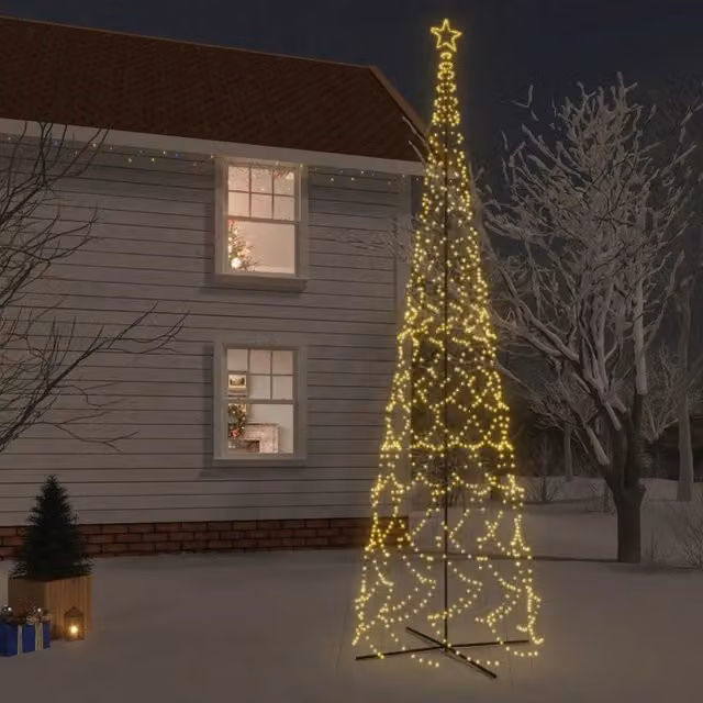 Albero di Natale a cono vidaXL con 3000 LED bianco caldo, H: 230 cm, L: 80 cm – 1