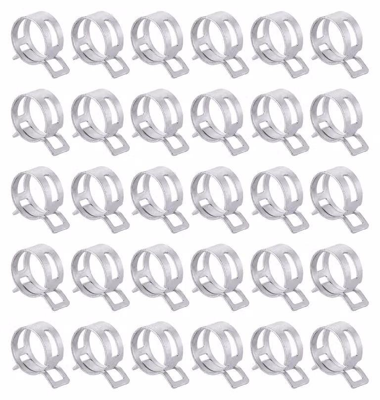 Set di 30 fascette a morsetto, 23 mm, fascette per tubi, colore argento