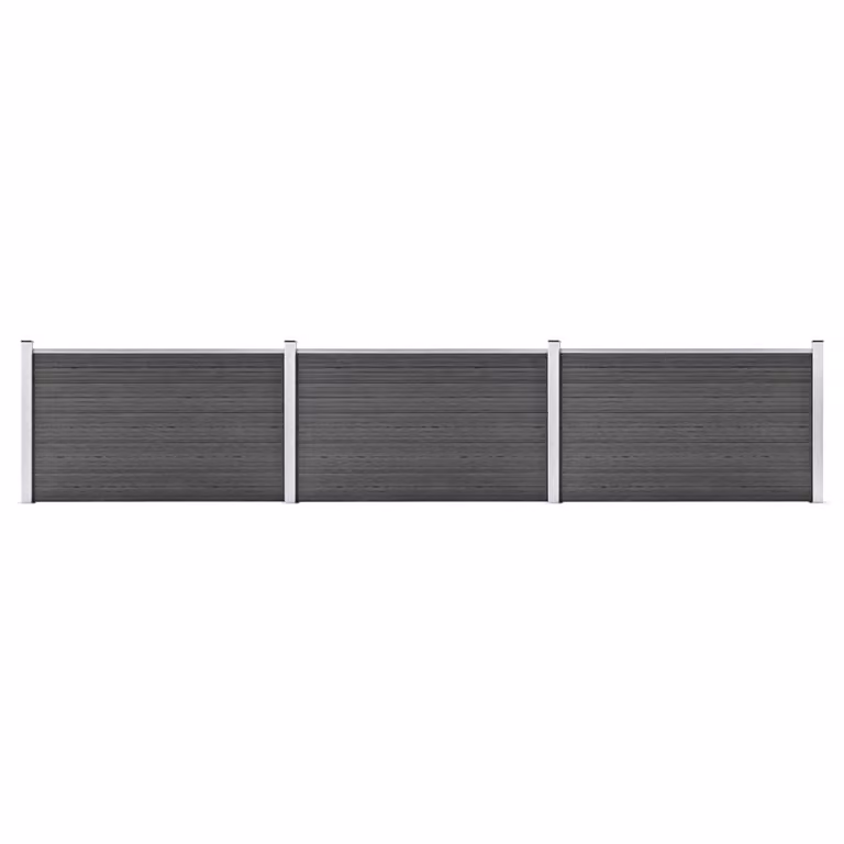 Maison Exclusive - Set di elementi per recinzione in WPC 526x105 cm, nero