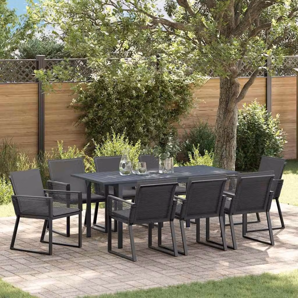 Maison Exclusive - Set da giardino per esterni, 9 pezzi, rattan sintetico grigio antracite