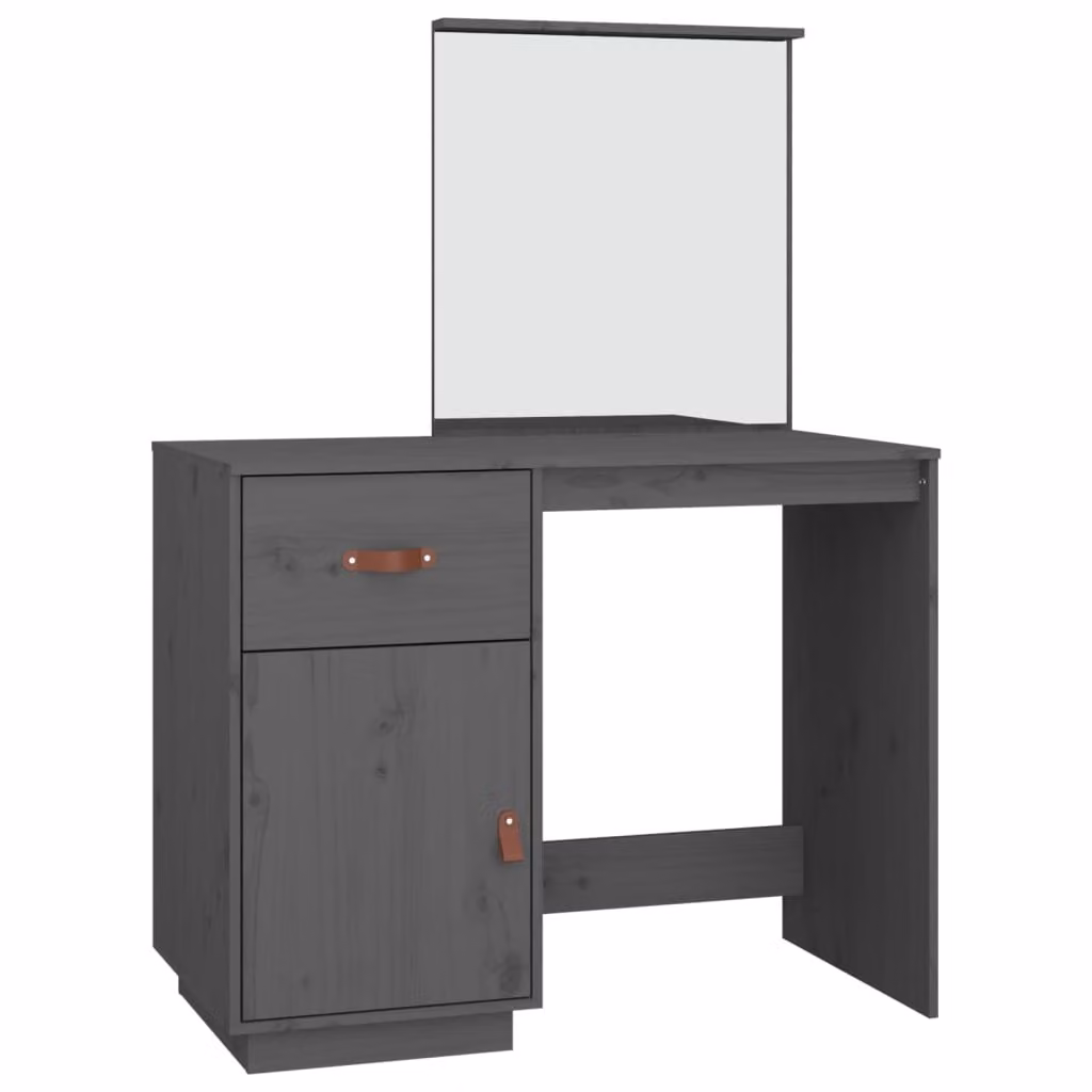 Toeletta Grigia 95x50x134 cm in Legno Massello di Pino