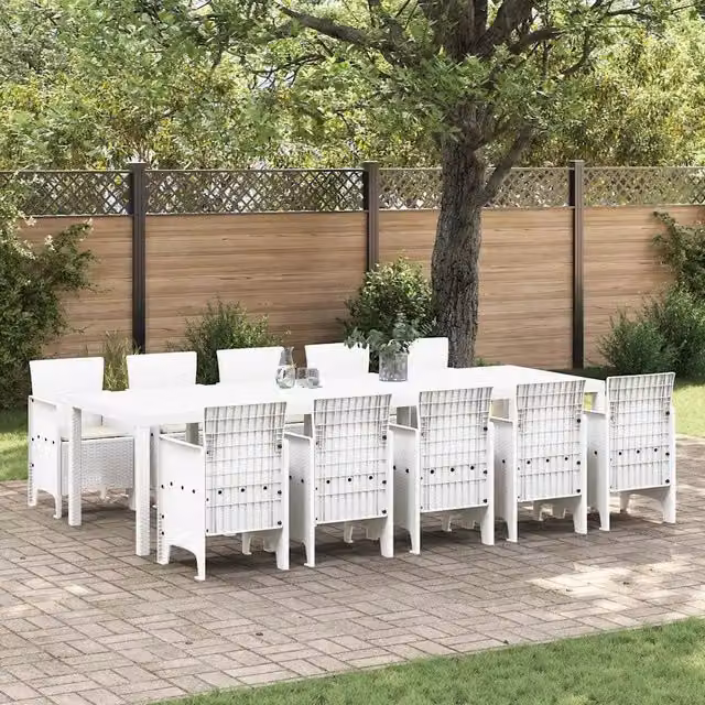 Set da Pranzo per Giardino 11 pz Bianco 3378766