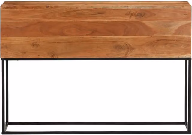 Tavolo Consolle vidaXL in Legno di Acacia e Metallo Marrone L/P/H: 110 x 30 x 75 cm