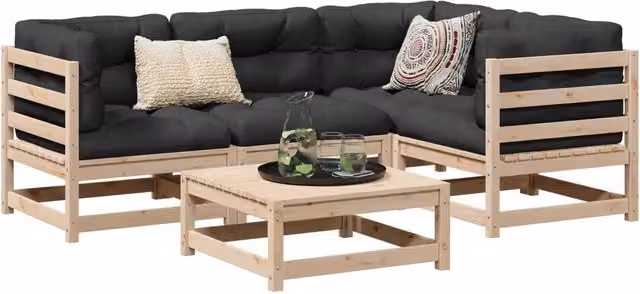 Set Divani da Giardino 5 pz in Legno Massello di Pino 3299419