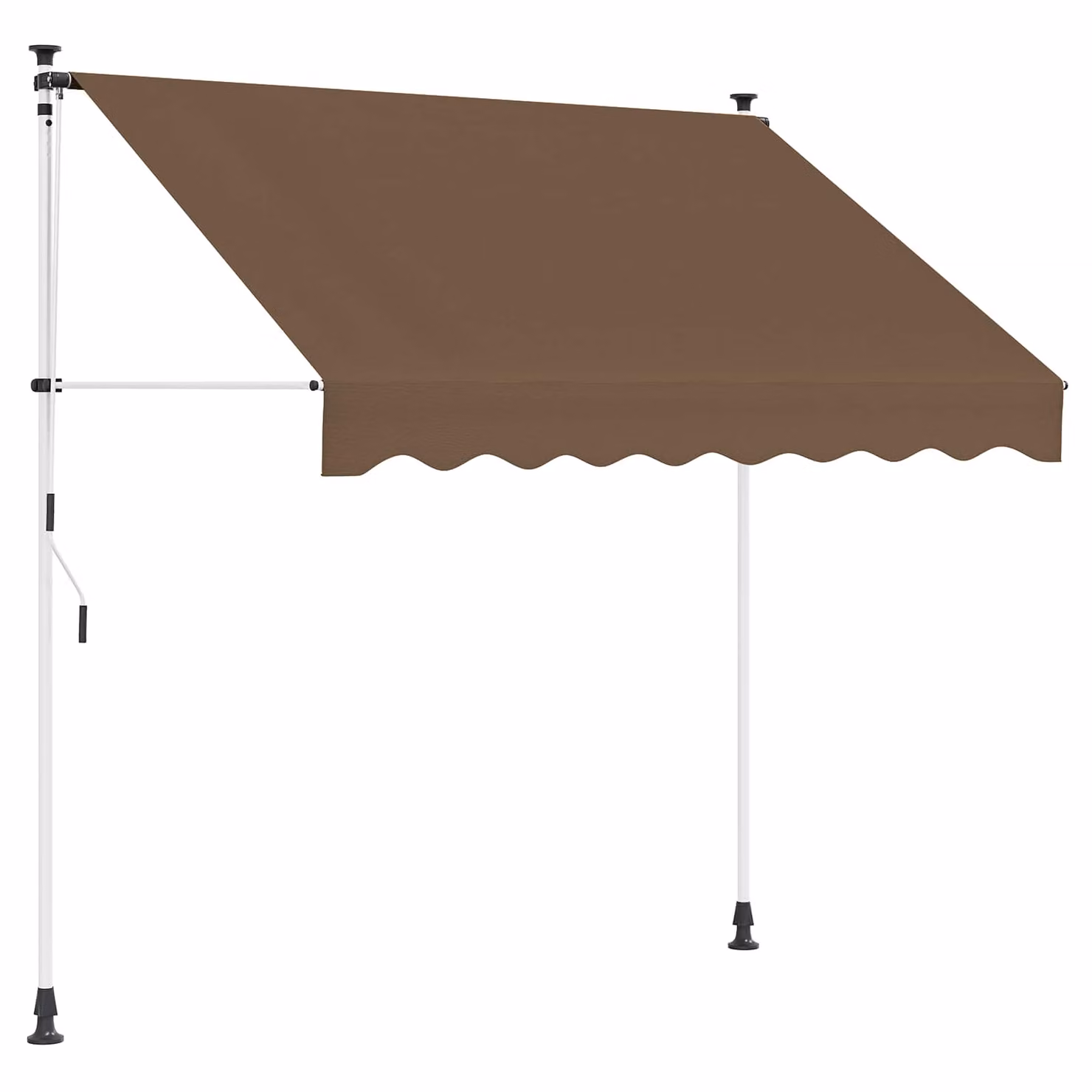 Tenda retrattile manuale vidaXL con bracci pieghevoli in poliestere, colore tortora, L: 400 cm x P: 300 cm
