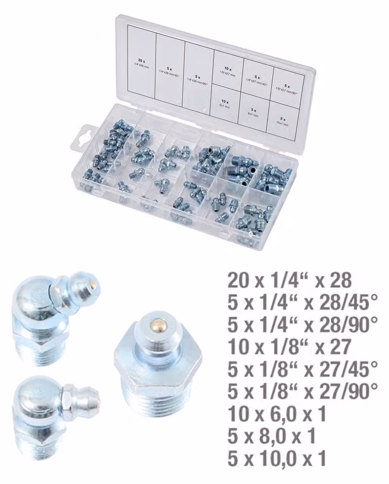 KS TOOLS Sortiment Schmiernippel metrisch & Zoll 70tlg. - 970.0360